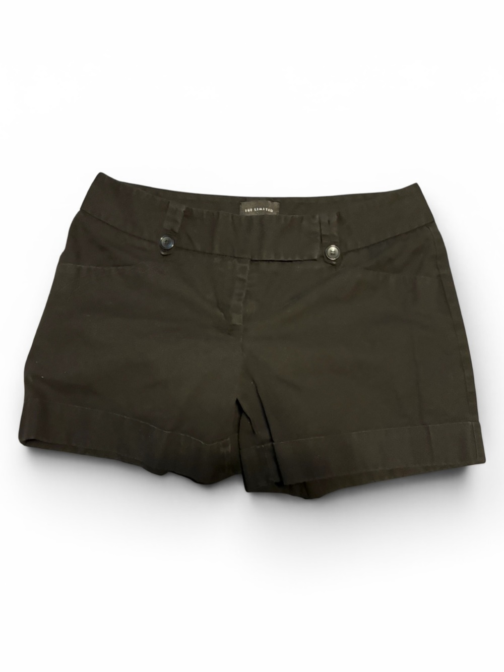 The Limited Olive Green High Waist Cuffed Shorts